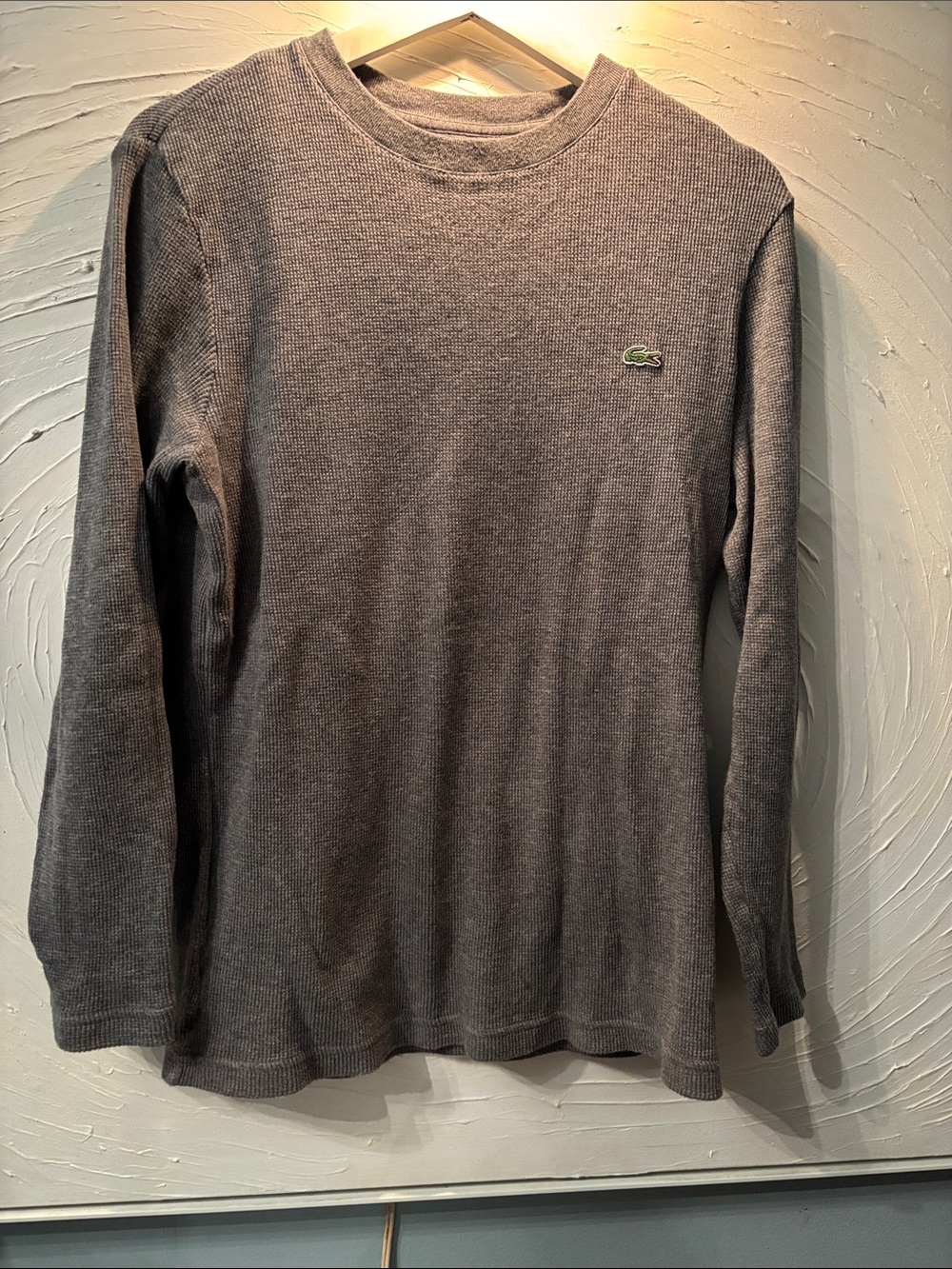 Men’s Lacoste grey thermal Henley size 3(medium)